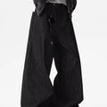 Retro Red Dragon Embroidery Wide Leg Knife Edge Jeans | SAMAG