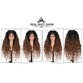 Synthetic Knotless Braided Wigs Full Lace Twist Hair Brown Faux Locs For Black Women 32 Inches Front Braided Wigs With Baby Hair