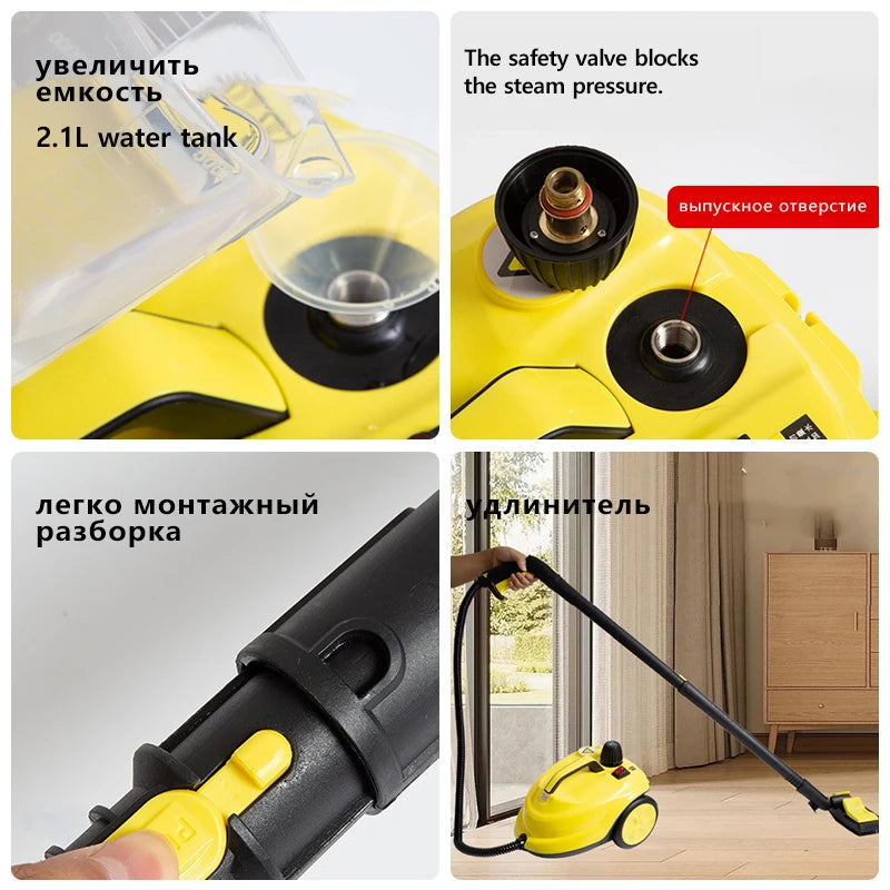DIVEDEER Handheld Steam Cleaner Automotive Sterilization Disinfection High Temperature Wiper Washer for Floor Kitchen Cars