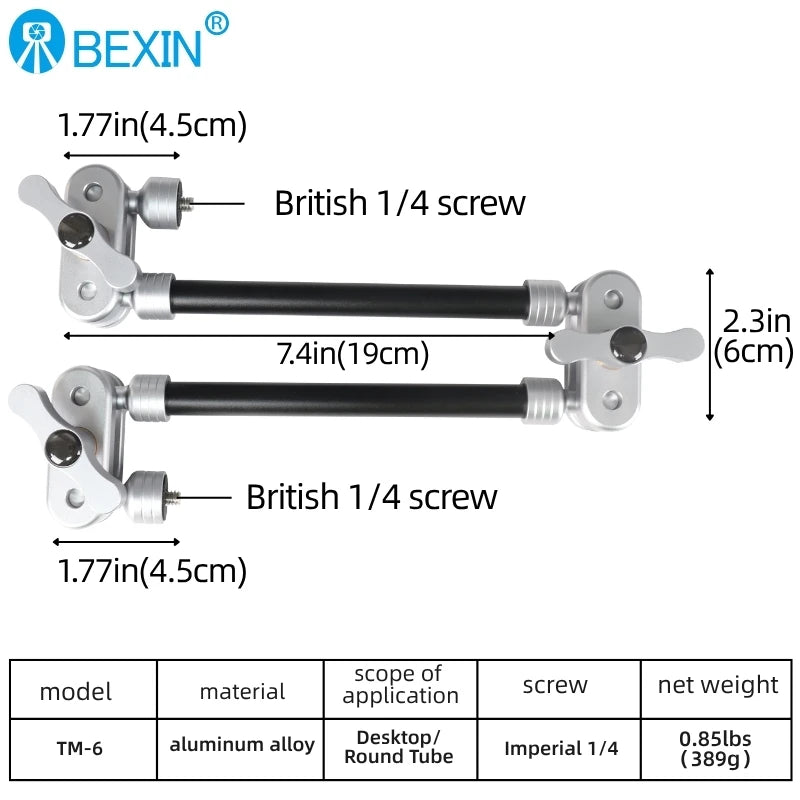 BEXIN Camera Magic Arm with Super Clip Bracket for Smartphone  Clamp Mount Tablet Webcam Studio Kits Set