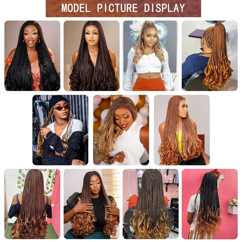 French Curly Crochet Braiding Hair Synthetic Loose Wave Ombre Braids Hair for Women  Spiral Curls Pre Stretched Hair Extensions