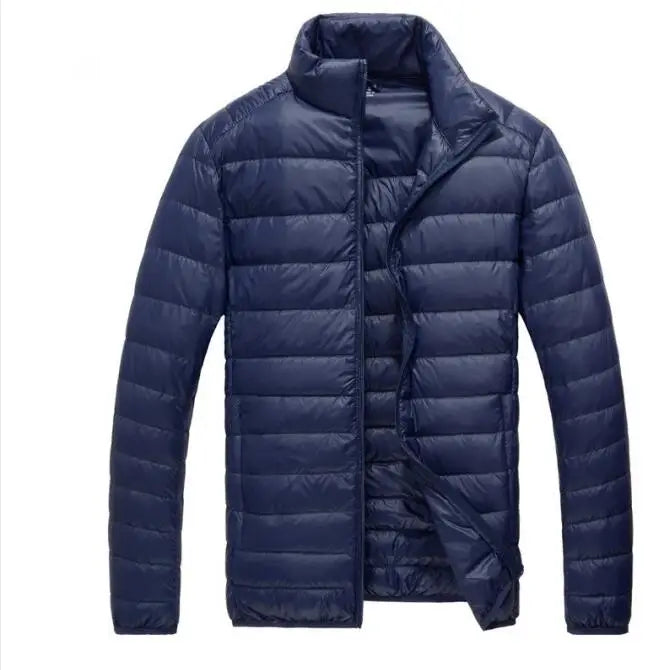 2026 Men Black Hooded Coat, Blue Zipper Control Winter Down Jacket, Green Lightweight Design Parkas Jaqueta, Asian Size M-5XL