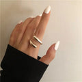 VENTFILLE 925 Sterling Silver Geometric Multilayer Round Bead Ring Female Fashion Punk Temperament - Visuel 11 | SAMAG