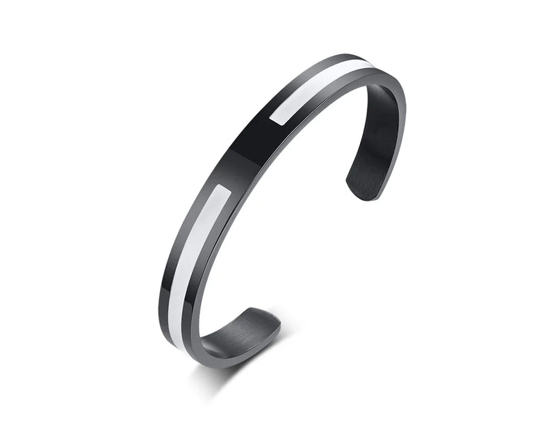 Men Bangle, Enemal Viking Logo Cuff Bracelet For Gentleman, Stainless Steel Minimalist - Visuel 18 | SAMAG