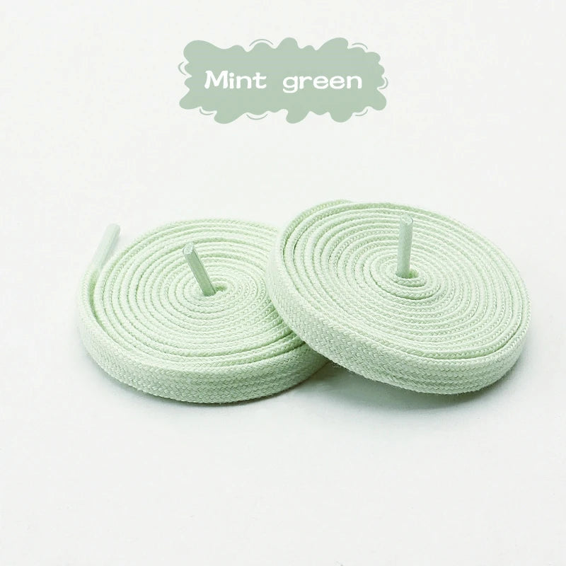 Classic Solid-Color Flat Laces Premium Cotton Casual Shoelaces Sneaker Shoelace Shoe accessories 1Pair