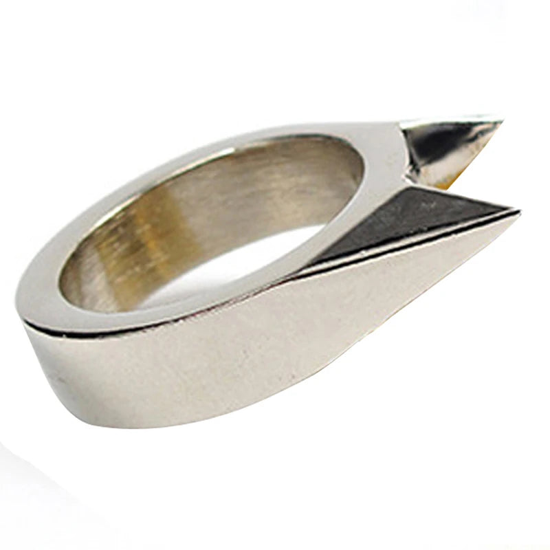 Adults Outdoor Survival Self-Defense Rings Broken Window Cat's Ear Safety Finger Rings Metal Defense Ring Self Defense Supplies