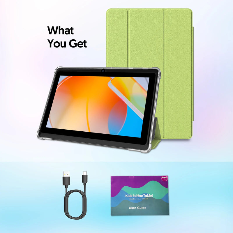 BAKEN 10-inch Tablet (Android 13, Quad-core, 2GB+32GB, supports 1TB expansion, WiFi 6, dual cameras); includes protective case