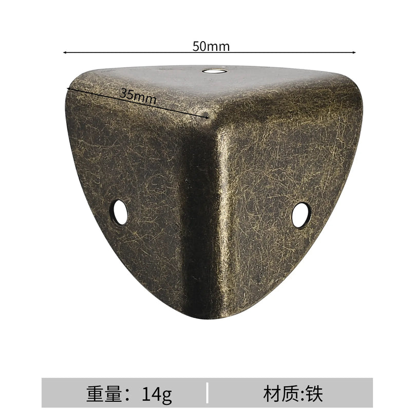 12pcs Round corner triple cornered metal corner protection edge hardware wooden box right-angle corner protection edge
