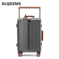 KLQDZMS 20"24"26"28 Inch High Quality Luggage Bag Multifunctional Boarding Box Large Capacity Aluminum Frame Trolley Suitcase