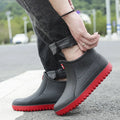 Men's Rain Boots Waterproof Rubber Shoes Outdoor Hiking Fishing Shoes PVC Kitchen Work Water Shoes Slip on Non-slip Ankle Boots