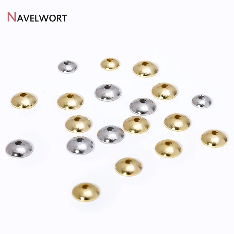 3mm/4mm 14K Gold Plated Brass Tiny Bead Caps For DIY Bracelet Necklace Making Findings Accessories,Supplies For Jewelry