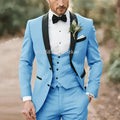 Elegant Light Green Formal Wedding Men Suit Groom Tuxedo Prom Slim Fit Blazer Hombre High Quality Custom 3 Piece Costume Homme