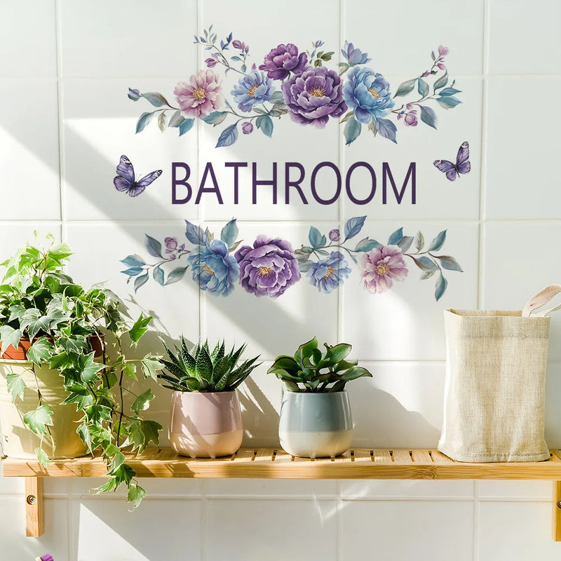 Waterproof Bathroom Wall Sticker PVC Home Art Room Decor Wall Door Stickers Bathroom Decoration Decal Home Supplies