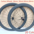 700C Road Bicycle Carbon Wheels 60mm 50mm Disc Brake Bike Wheelset Clincher Tubeless With Good Quality