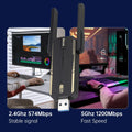 KEBIDUMEI WiFi 6 1800Mbps USB Adapter USB3.0 Dual Band 2.4G/5GHz 802.11AX Dongle Driver Free For - Visuel 3 | SAMAG