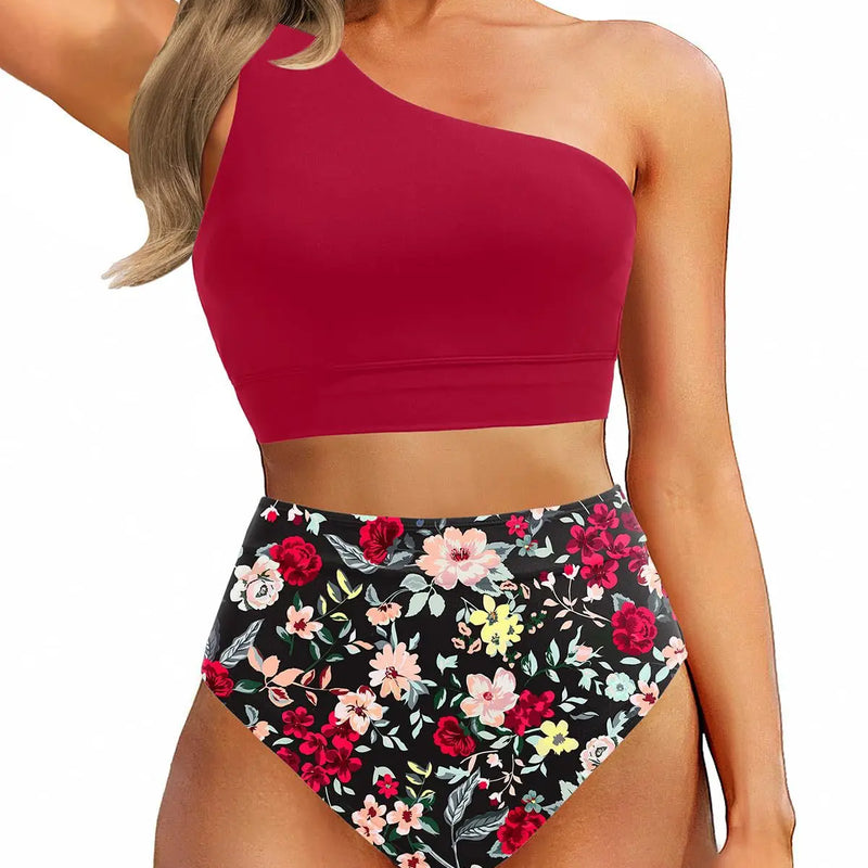 Sexy Single Shoulder Backless Printed Solid Color | SAMAG
