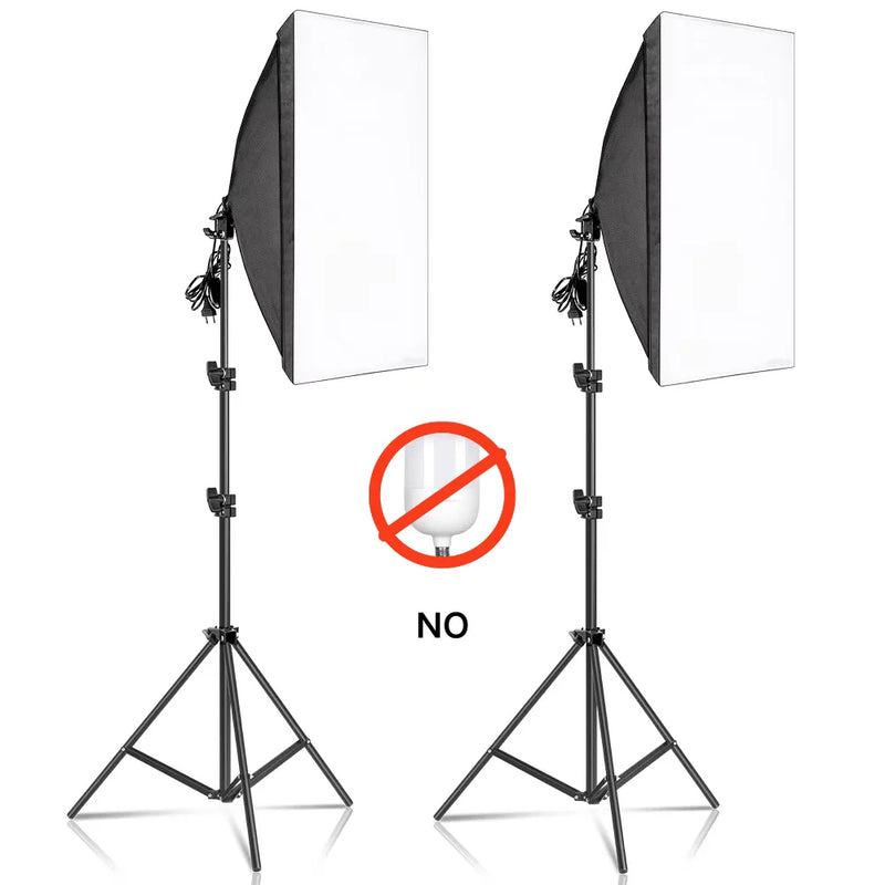 Studio Kit Photo Softbox Light Box Lighting Single Led Lamp with Tripod Photography Shooting Soft Box Flash E27 Accessories