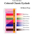 NAGARAKU Mix Color Eyelashes Make up High Quality Soft Natural Synthetic Mink Rainbow Eyelash Extension Supplies  8 Colors Mix
