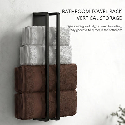 Wall mounted bathroom towel rack - bathtub storage above | SAMAG