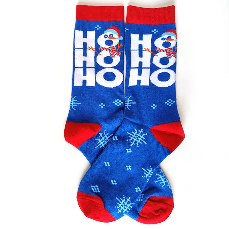 2025 New Men Christmas Socks New Year Funny Snowflake Beer Santa Claus Elk Snow Cotton Happy Socks Men Cartoon Women Sokken