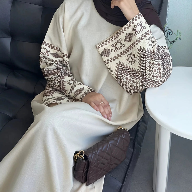 Women's Traditional Muslim Abaya Maxi Dress Boho Vintage | SAMAG