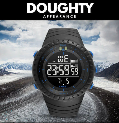SMAEL 1237 Men's Digital Sport Watch - 50M Waterproof LED Backlight Alarm Stopwatch Chronograph Shock Resistant | SAMAG
