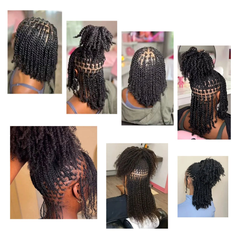 Sleek Afro Kinky Bulk Synthetic Hair Black for Braiding Twist Dreadlock African Braids Hair 36 Inch Long-lasting Color