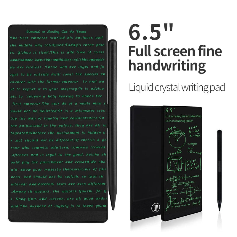 6.5 Inch Full Screen LCD Writing Tablet | Superfine Line Electronic Drawing Board, Kids Educational Digital Notepad