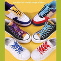 Colorful Spring Lock No Tie Shoelaces 1Pair Round Elastic Quick Lazy Shoelace for Kids Adult Sports Sneakers