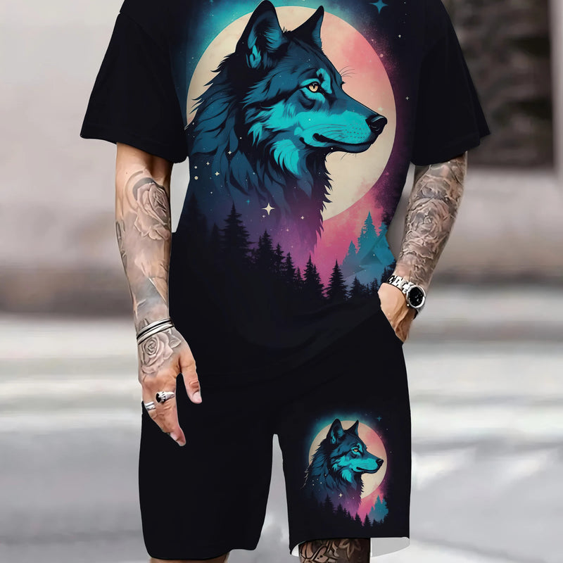 Summer new daily casual men's T - shirt and shorts set, urban street fashion sleeved outdoor sports - View 4 | SAMAG
