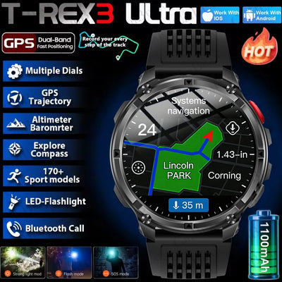 T-Rex3 Pro 1100mAh Battery Smart Watch GPS path 5ATM | SAMAG