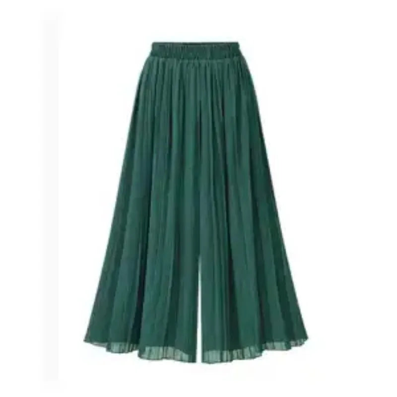 Women High Waist Polka Dot Pleated Wide Leg Pants Elastic - View 5 | SAMAG