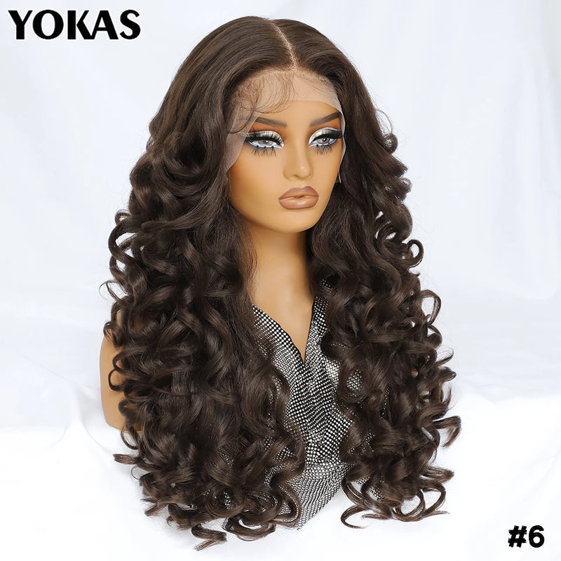 Lace Front Wigs Curly Latisha Synthetic High Quality Blonde Pink Blue Black White Red Brown Wig With Baby Hair For African Women