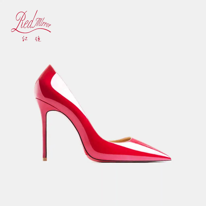 Black Women's Elegant High Heels Red Shiny Bottoms Luxury Brand Women Heels 2025 Trend Pointed Toe Sexy Party Pumps Shoes Women