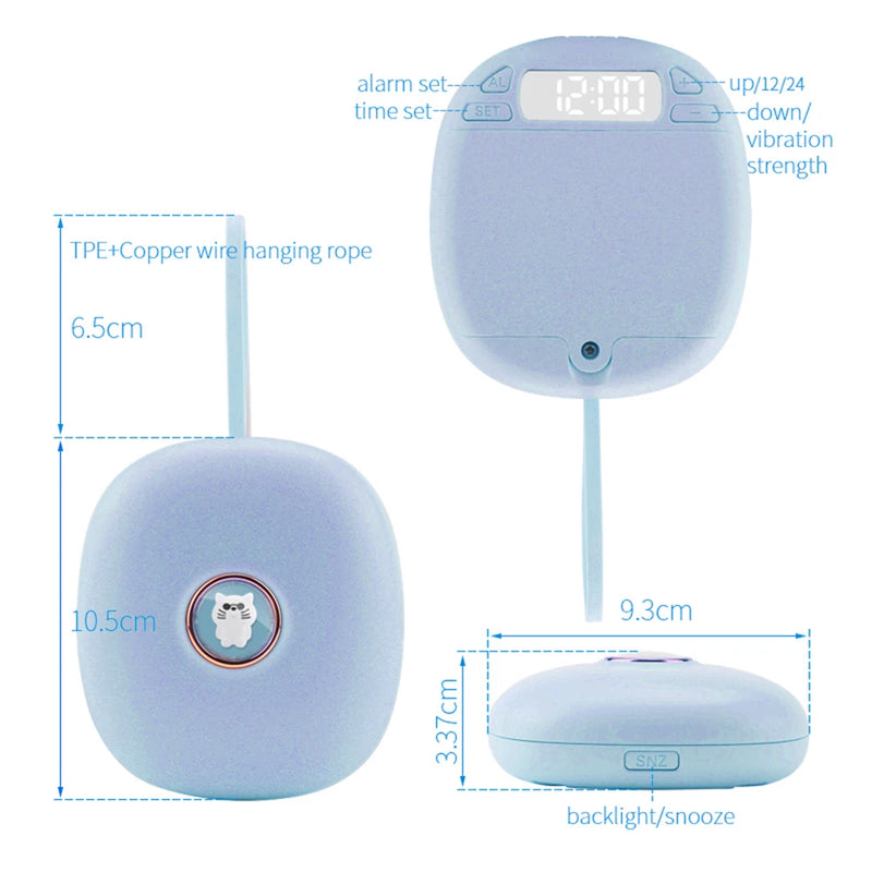 TS-BC670 Silent Vibration Alarm Clock Students Wake Up Strong Wake Artifact Creative Cute Pet Mute LED Digital Clock