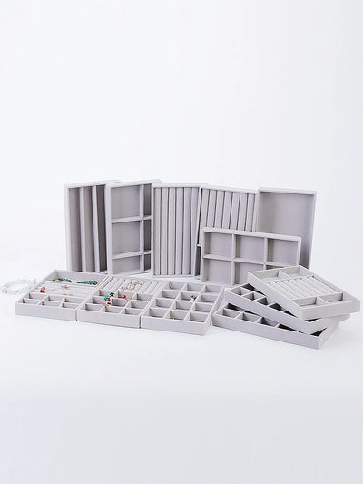 1 Set, (Including 8PCS) Flocking Jewelry Box Tray | SAMAG