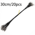 OUTKIT 20PCS/lot Fishing Lure Trace Rope Wire Leader Line Swivel Tackle Spinner Shark Spinning With 15CM, 20CM, 24CM, 30CM Pesca