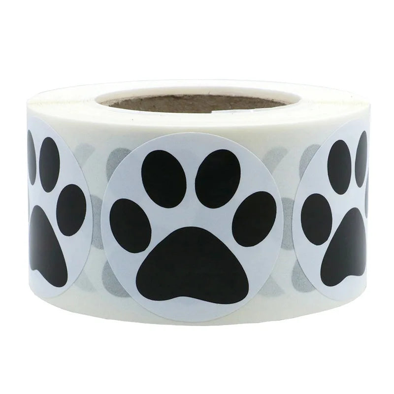 50 - Dog Cat Bear Paw Labels Stickers 1inch Colorful Print - View 9 | SAMAG