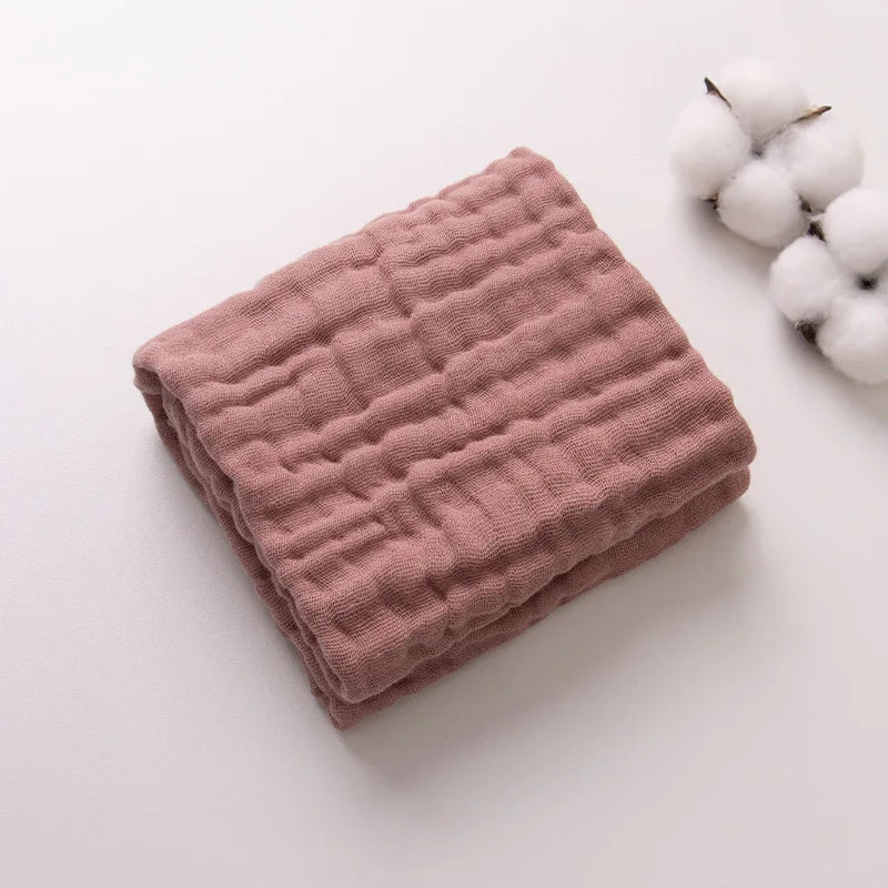 Soft Gauze Baby Towel 30x50cm Absorbent Pure Color Washcloth for Newborn Infant Face and Drool