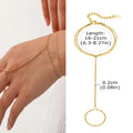 Luxury Minimalist Gold Plated Thin Chain Finger Ring Hand Bracelets for Women, Party Elegant Stainless - Visuel 20 | SAMAG