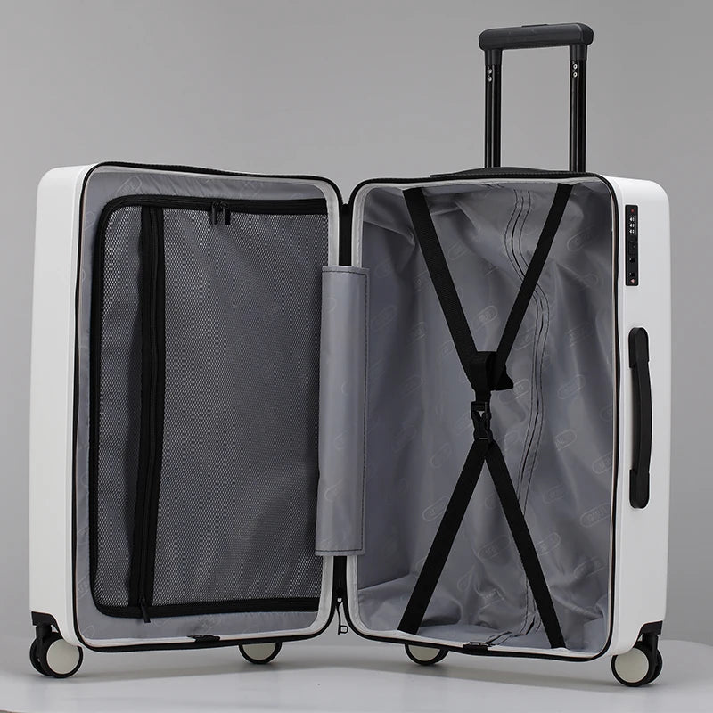 1-Piece Set of 16/20/ 24inch Lightweight Trolley Suitcase in Macaron Colors with Large Capacity, Universal Wheels, and Phone Holder, Suitable for Short Trips, Vacations, and Family Travel