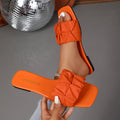 Summer New Elegant Beach Flat Bottom Women's Slippers Fashionable Outerwear Lightweight Square Toe Comfortable Casual Slippers