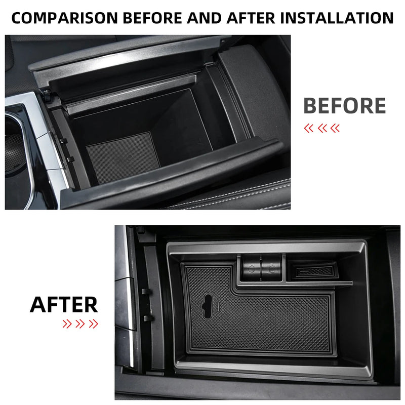 Stowing Tidying for Ford Territory 2019 - 2025 LHD Armrest Box Storage ABS Tray Hodler Container Organizer Interior Accessories