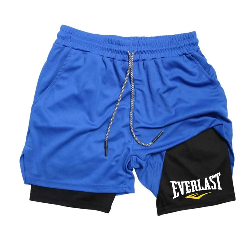 Men's Compression Gym Shorts 2 in 1 Double-deck Sports Pants Quick Drying Basketball Fitness Jogging Bottom Men's Sportswear