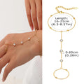Luxury Minimalist Gold Plated Thin Chain Finger Ring Hand Bracelets for Women, Party Elegant Stainless - Visuel 7 | SAMAG