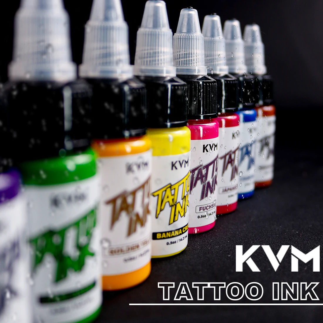 KVM 0.5oz 28 Colors Professional Tattoo Ink for Body Art Natural Plant Micro Pigment Permanent Tattoo Ink for Body Art Paint