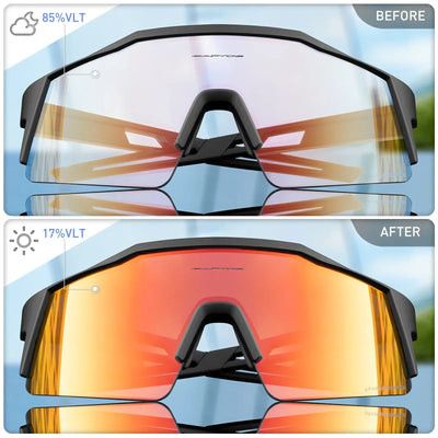 Kapvoe Red Photochromic Cycling Sunglasses for Men Blue | SAMAG