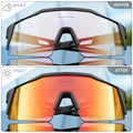 Kapvoe Red Photochromic Cycling Sunglasses for Men Blue | SAMAG