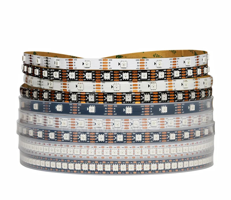 SK6812 RGBW Led Strip Light 4 in 1 Similar WS2812B 1m 5m 30 60 144 LEDs Individual Addressable RGBWW Led Lights IP30 65 67 5V12V