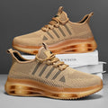 Men's Breathable Knitted Sports and Casual Sneakers - Lightweight Running Shoes with Pvc Cushioning, Lace Closure and Texture Grip, Bring All Day Plaid, Daily Sports Shoes | Fashionable Crossover Shoes | Comfortable Fit